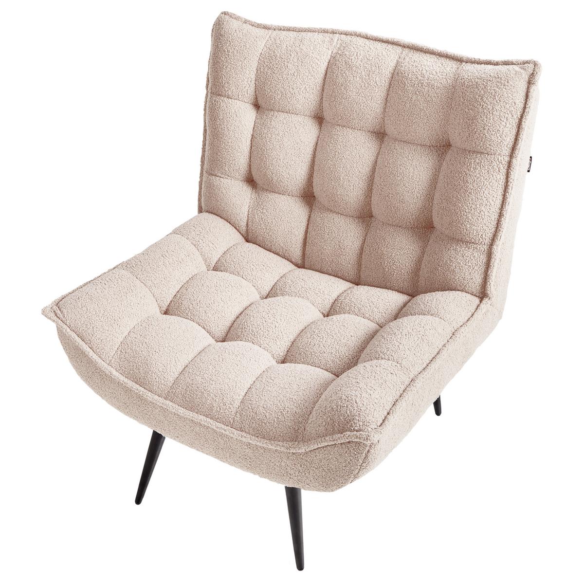 SESSEL Bouclé Beige Alvesta - Beige, Textil (73/92/79cm) - Beliani