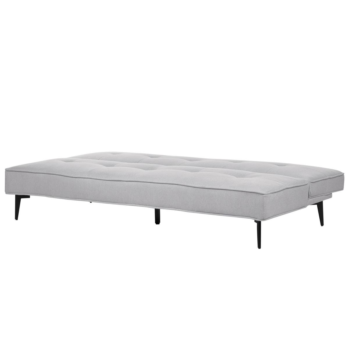 3-SITZER-SCHLAFSOFA hellgrau/schwarz Essvik - Hellgrau/Schwarz, Textil (191/83/90cm) - Beliani