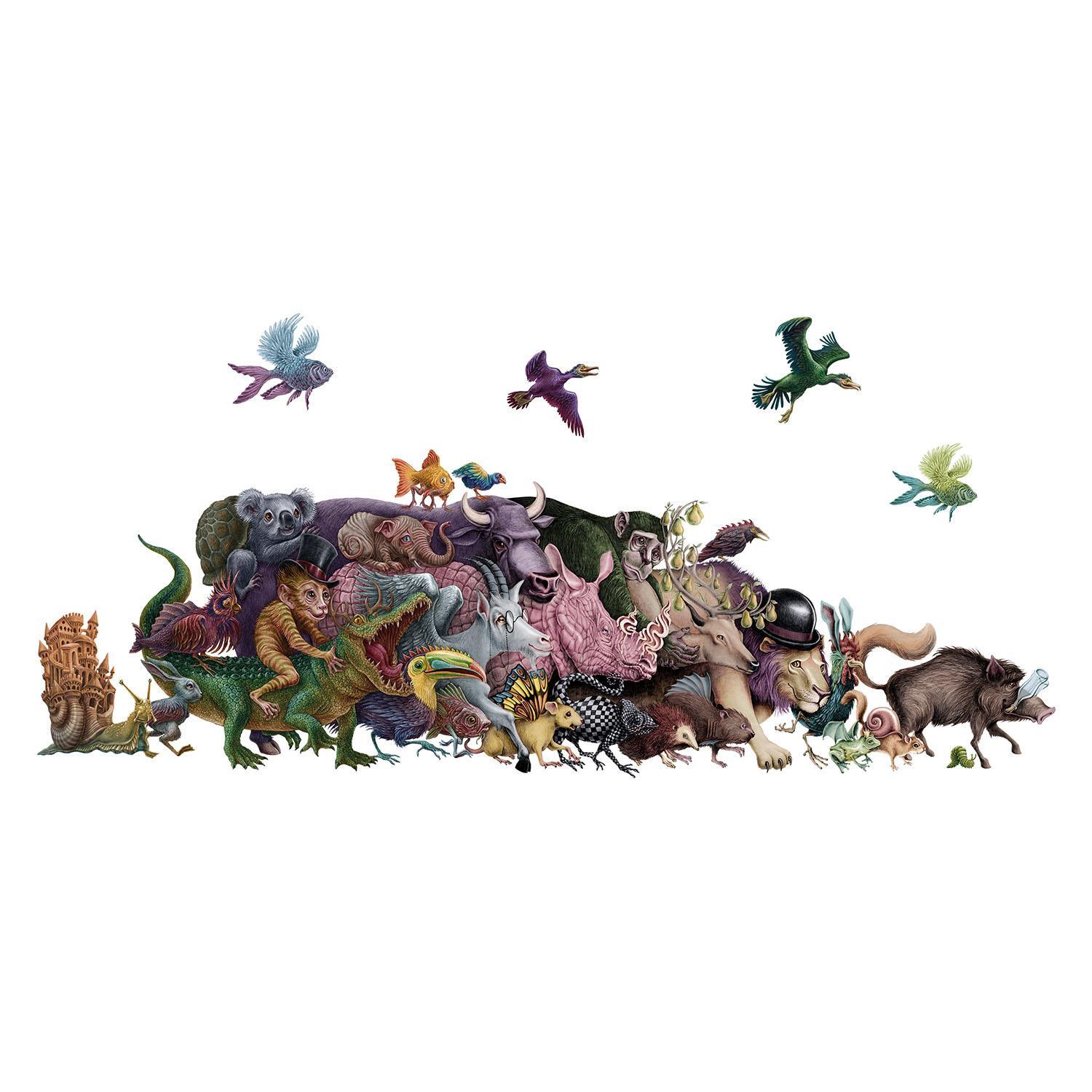 WANDAUFKLEBER 80x138cm - Magische Kreaturen - Multicolor, Kunststoff (80/138/0.1cm) - Wallfluent