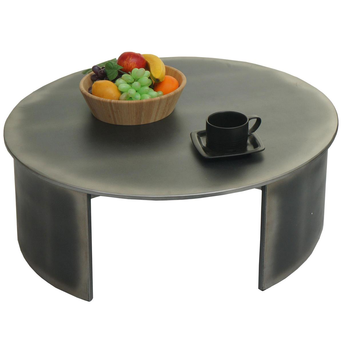 COUCHTISCH rund Grau - Grau, Holz (80/80/30cm) - MCW