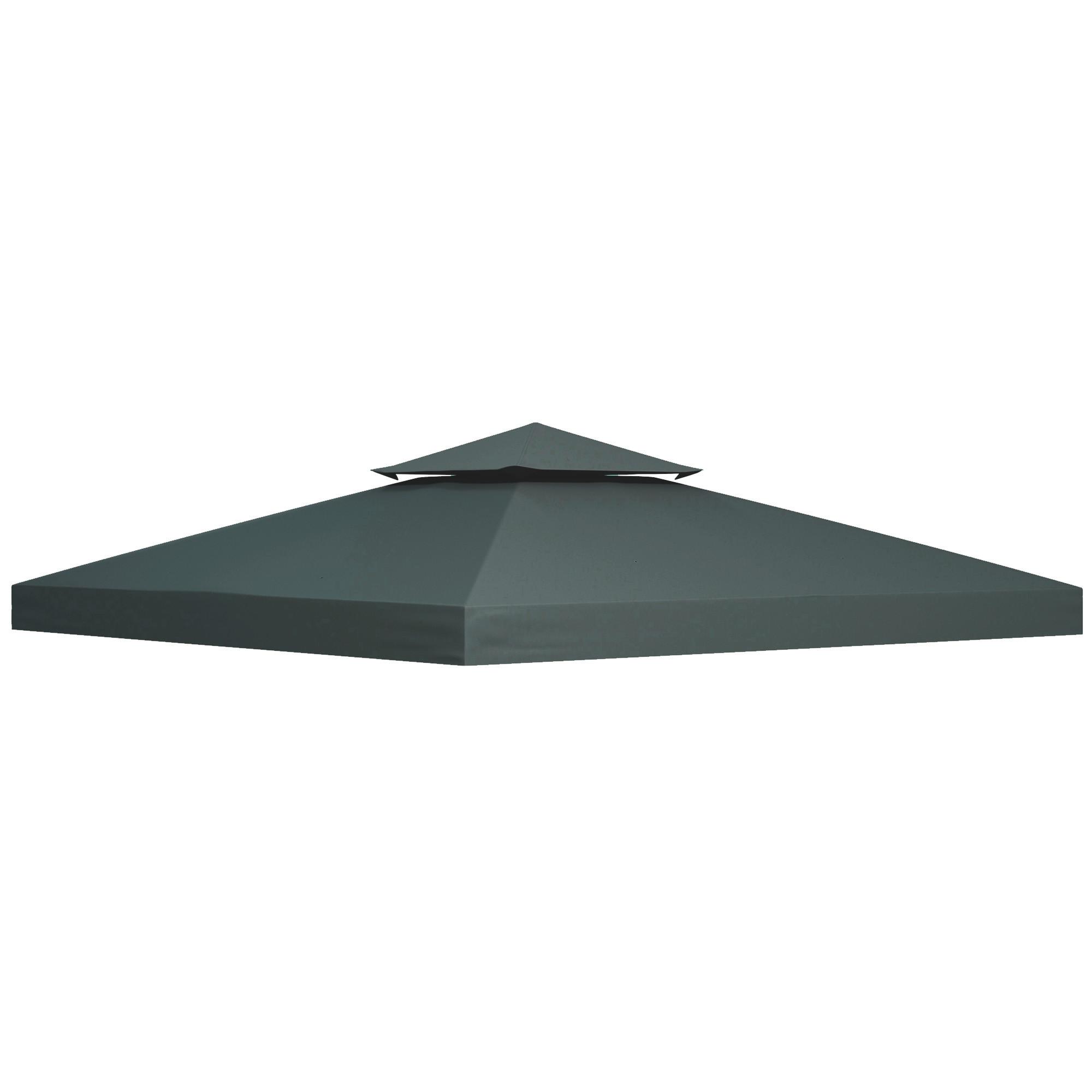 PAVILLONDACH, Polyester, Kohlegrau - Grau, Kunststoff (300/18/300cm) - Outsunny