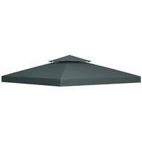 PAVILLONDACH, Polyester, Kohlegrau - Grau, Kunststoff (300/18/300cm) - Outsunny