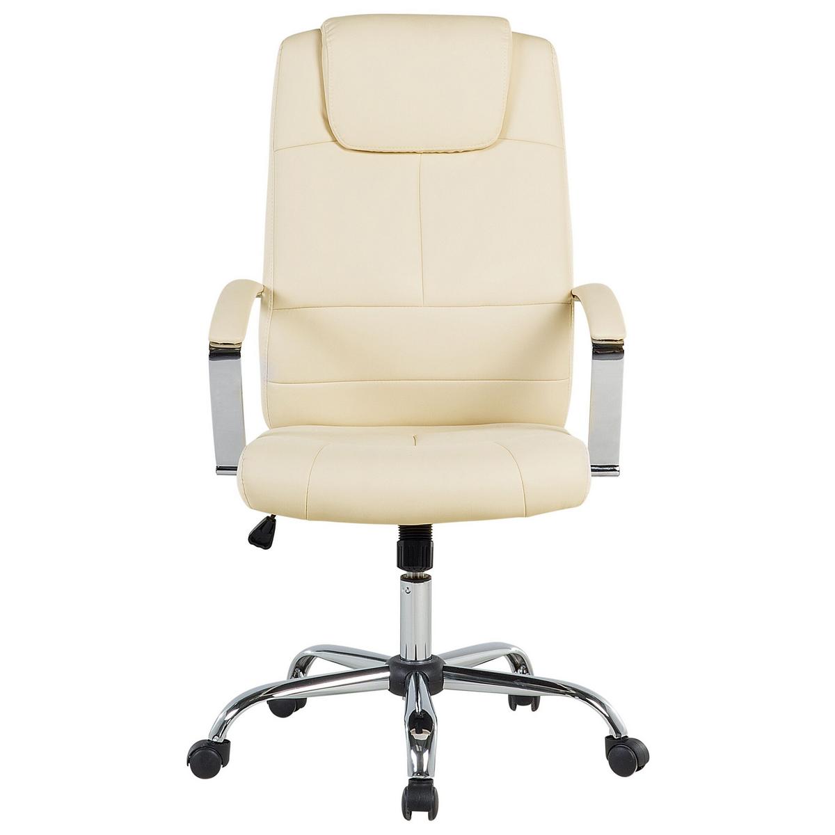 BÜROSTUHL Kunstleder Beige Winner - Beige, Textil (60/112/60cm) - Beliani