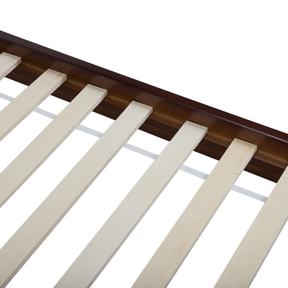 HOLZBETT 140/200cm Dunkler Holzfarbton Giulia - Dunkelbraun, Holz (140/200cm) - Beliani