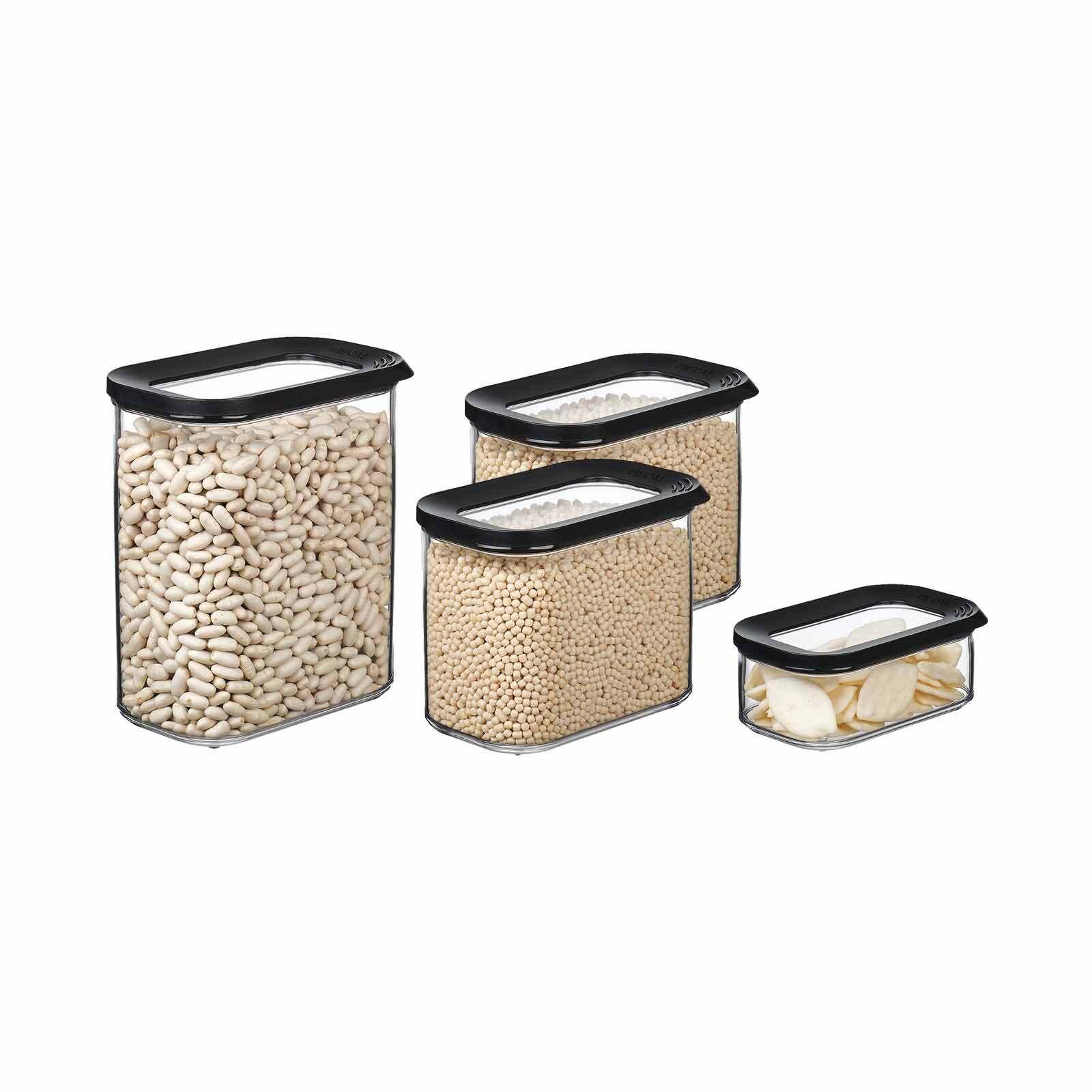 VORRATSDOSEN Modula schwarz 4er Set - Schwarz, Kunststoff (2/2/2cm) - Mepal