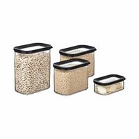 VORRATSDOSEN Modula schwarz 4er Set - Schwarz, Kunststoff (2/2/2cm) - Mepal