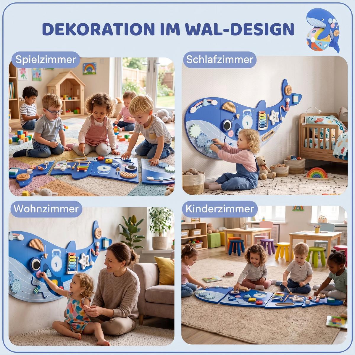 BUSY-BOARD MDF Holz Blau - Blau, Holzwerkstoff (55.5/4/120cm) - AIYAPLAY