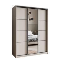 SCHWEBETÜRENSCHRANK VARO 150/205/60 cm 3-türig mit Spiegel Kaschmir - Kaschmir, Holzwerkstoff (150/205/60cm) - MASSENO