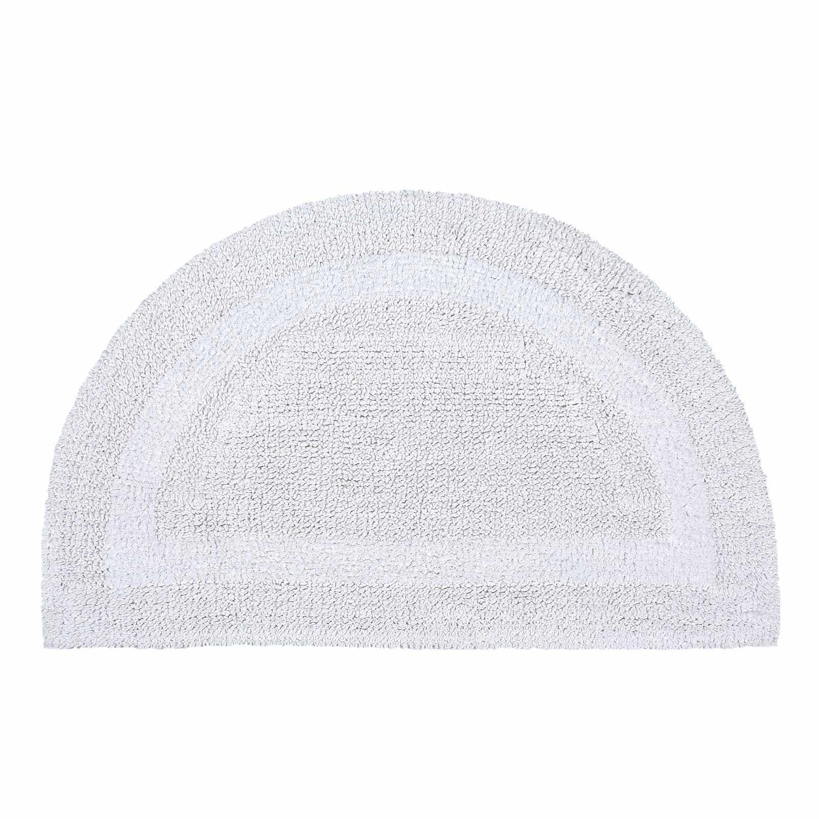 BADEMATTE halbrund 50/80 cm, 100% Baumwolle, wendbar - Weiß, Textil (50/80cm) - Homescapes