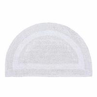 BADEMATTE halbrund 50/80 cm, 100% Baumwolle, wendbar - Weiß, Textil (50/80cm) - Homescapes