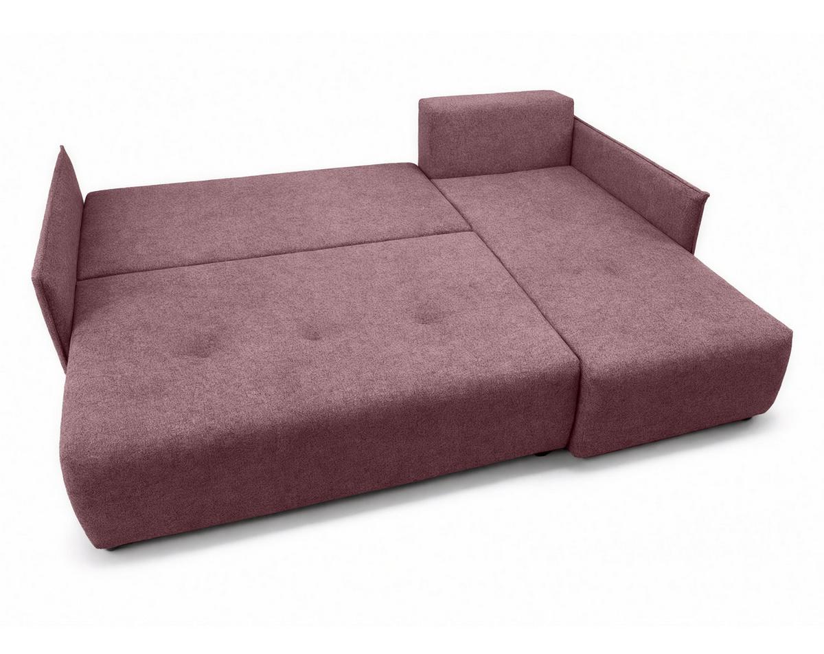 ECKSOFA L Form Damascus Rosa 212/143/88 cm Rechts mit Schlaffunktion - Schwarz/Rosa, Kunststoff/Textil (212/143cm) - AX Living