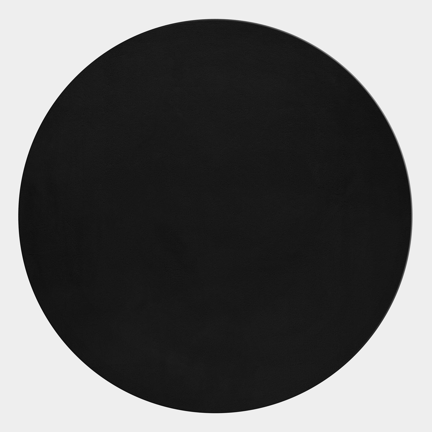 KURZFLORTEPPICH Waschbar NECKAR, einfarbig, aus Polyester, Schwarz, Ø 120 cm - Schwarz, Textil (120/120cm) - KADIMA DESIGN