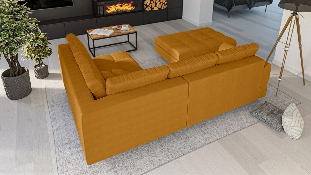 HOCKER Lorine Mikrofaser Gelb - Gelb, Textil (118/40/73cm) - S-Style Möbel