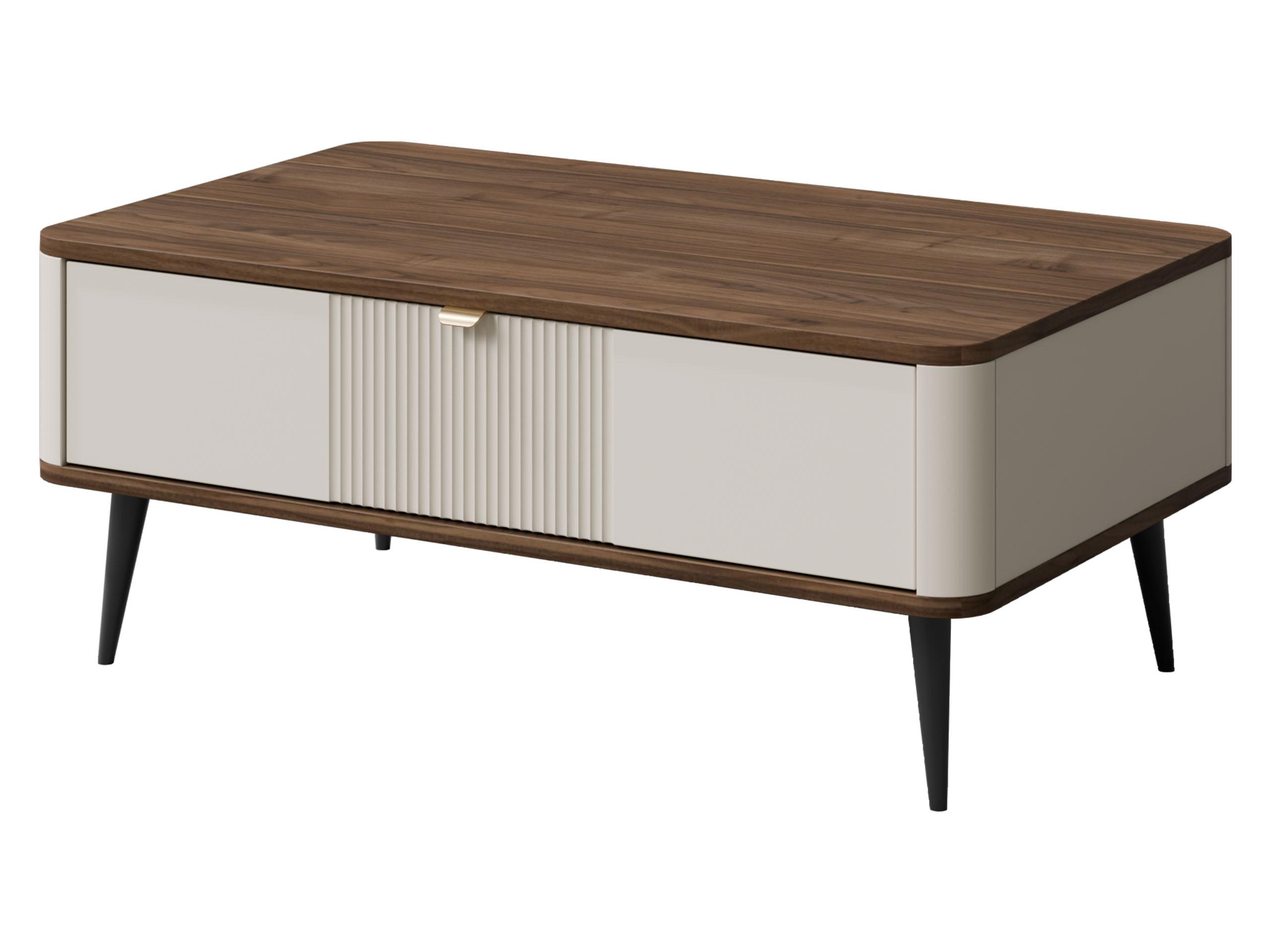 COUCHTISCH Marly RE16 - Kaschmir/Goldfarben, Holzwerkstoff/Metall (60/100/42cm) - MIRJAN24