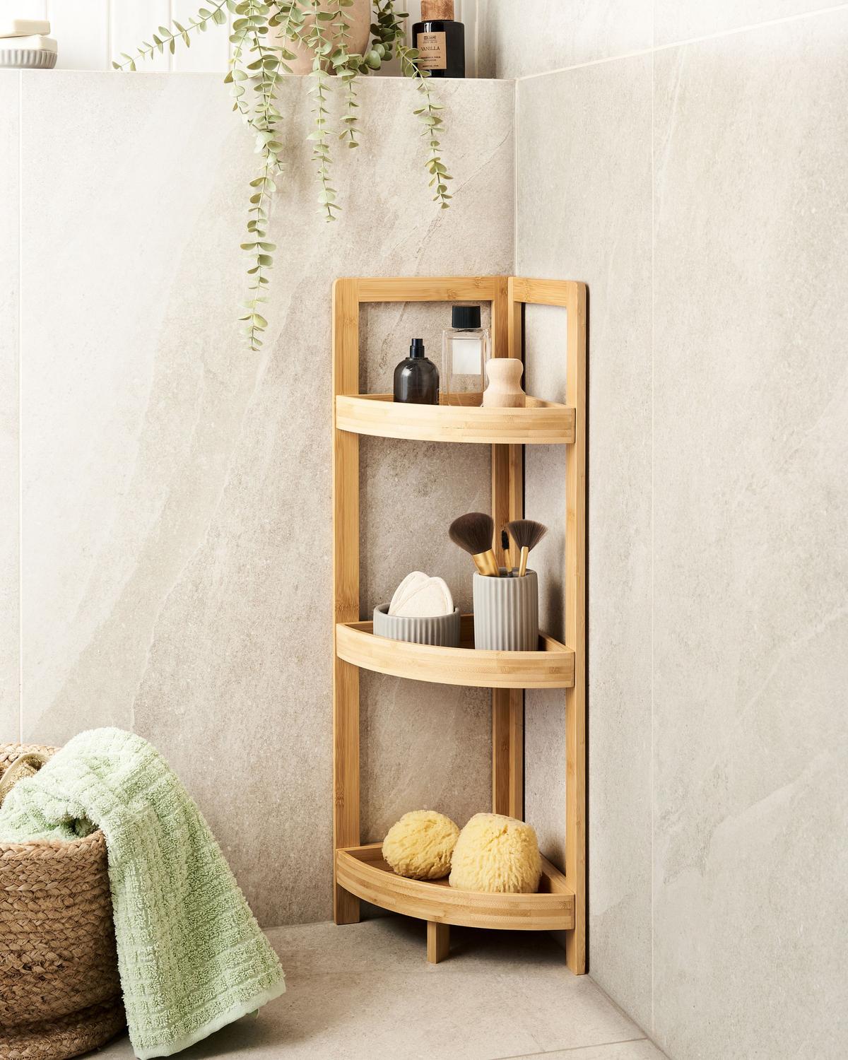 ECKREGAL Bambus Hellbraun Illampu - Braun, Holz (34/77/23cm) - Beliani