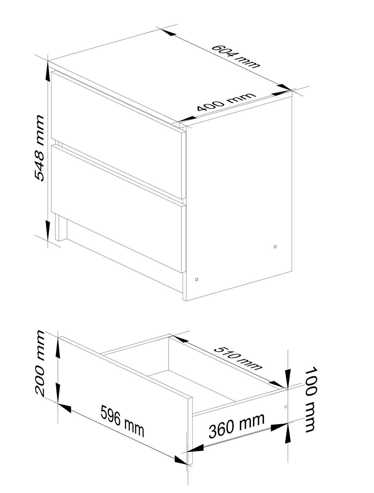 KOMMODE Weiß, Graphit Grau 55/60/40 - Weiß, Holzwerkstoff (60/55/40cm) - RAUMHIRSCH FURNITURE
