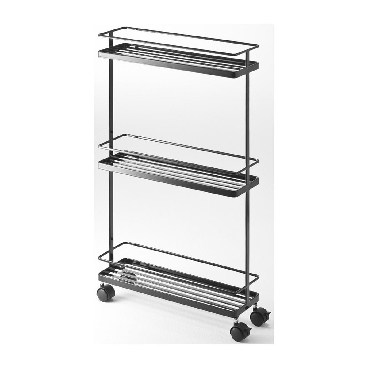 ROLLWAGEN aus Stahl - Schwarz - 38/12/66 cm - Schwarz, Metall (12/66/12cm) - Yamazaki