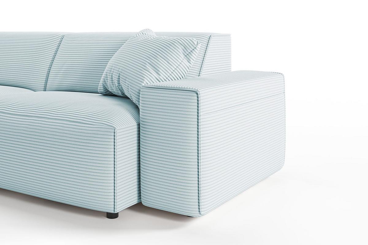 ECKSOFA RANI Hellblau Cord - Schwarz/Hellblau, Kunststoff/Textil (299/189cm) - KAWOLA