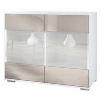 KOMMODE Bari Sandgrau Hochglanz - Sandfarben, Holzwerkstoff (92.5/75.5/35cm) - Vladon