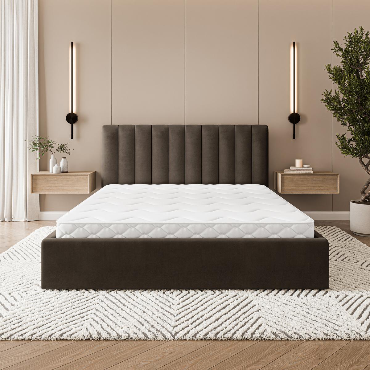 POLSTERBETT DEMERA MGV 200x200 cm mit Bettkästen - Braun - Braun, Holz (200/200cm) - MASSENO