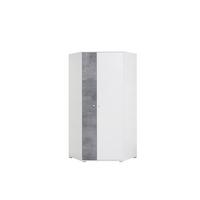 DREHTÜRENSCHRANK GALIA 90/190/90cm 2-türig Weiß - Weiß/Grau, Holzwerkstoff (90/190/90cm) - MASSENO