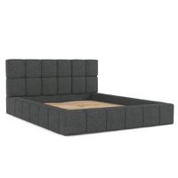 POLSTERBETT Paros mit Stauraum 180/200 cm Anthrazit im Bubble Stoff - Anthrazit/Schwarz, Holz/Holzwerkstoff (180/200cm) - AltaBeds