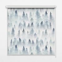 INNENROLLO - Fensterrollo - Rollo - 130x140 cm - Wald im Nebel - Blau, Kunststoff (130/140/0.5cm) - TULUP