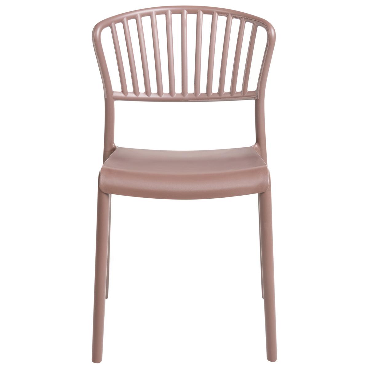 GARTENSTUHL 4er-Set Braun Gela - Braun, Kunststoff (45/78/50cm) - Beliani