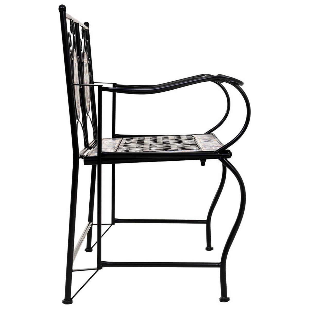 BANK, schwarz, 110x50x88cm - Schwarz, Metall (110/88/50cm) - Wanderlust