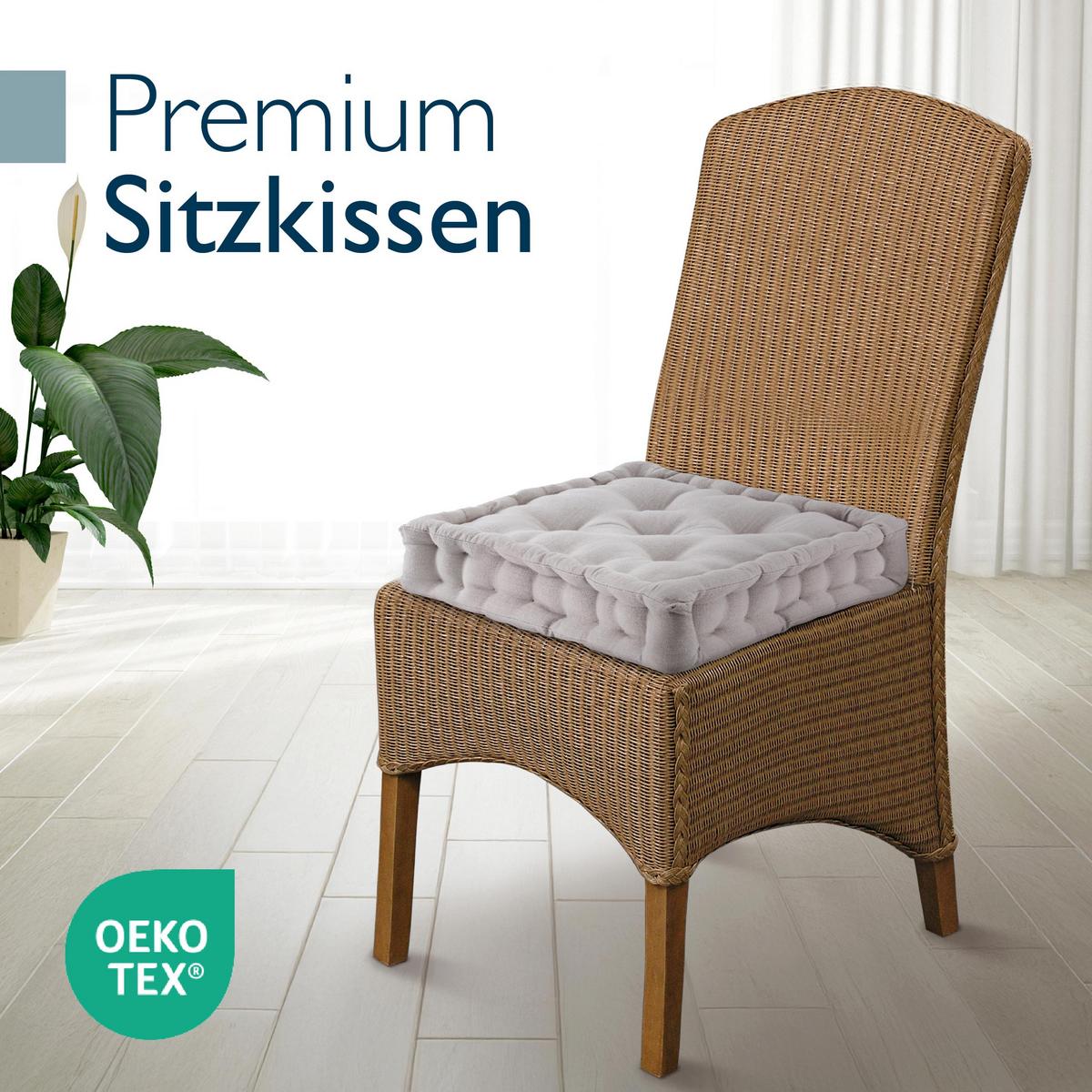 STUHLKISSEN Mila 50/50/10cm Taupe (4tlg) - Taupe, Textil (50/50/10cm) - Beautissu 
