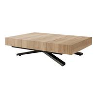 COUCHTISCH SANELLE X ausziehbar mit Liftfunktion, 120/80/76 cm Schwarz/Eiche - Eichefarben/Schwarz, Holzwerkstoff/Metall (120/80/27cm) - Idohome