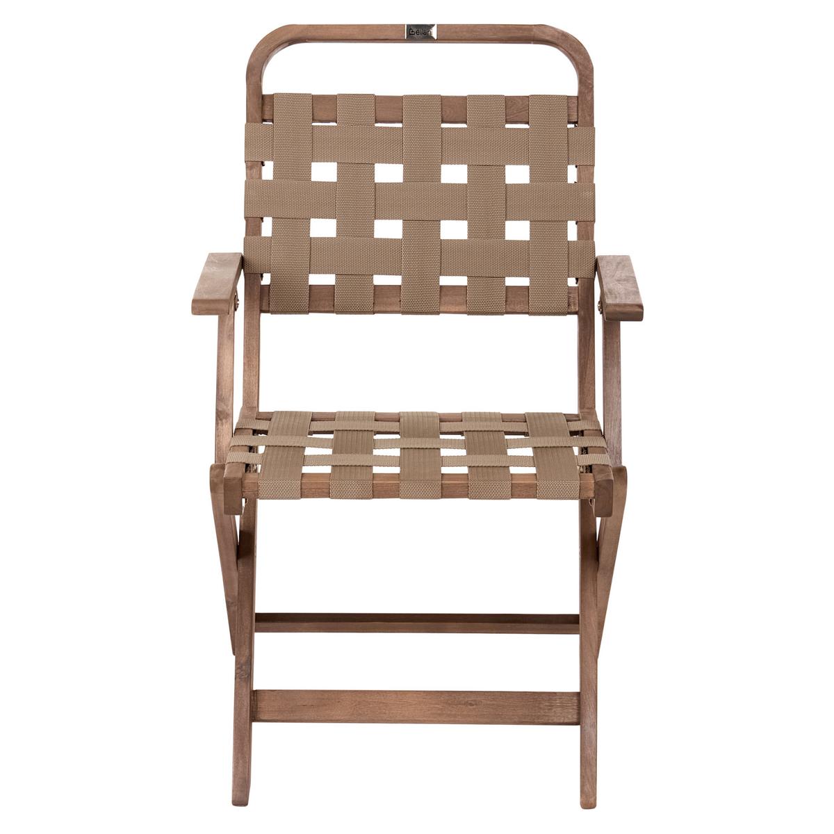 GARTENSTUHL 2er Set Akazienholz Braun Milzano - Braun, Holz (54/117/52cm) - Beliani