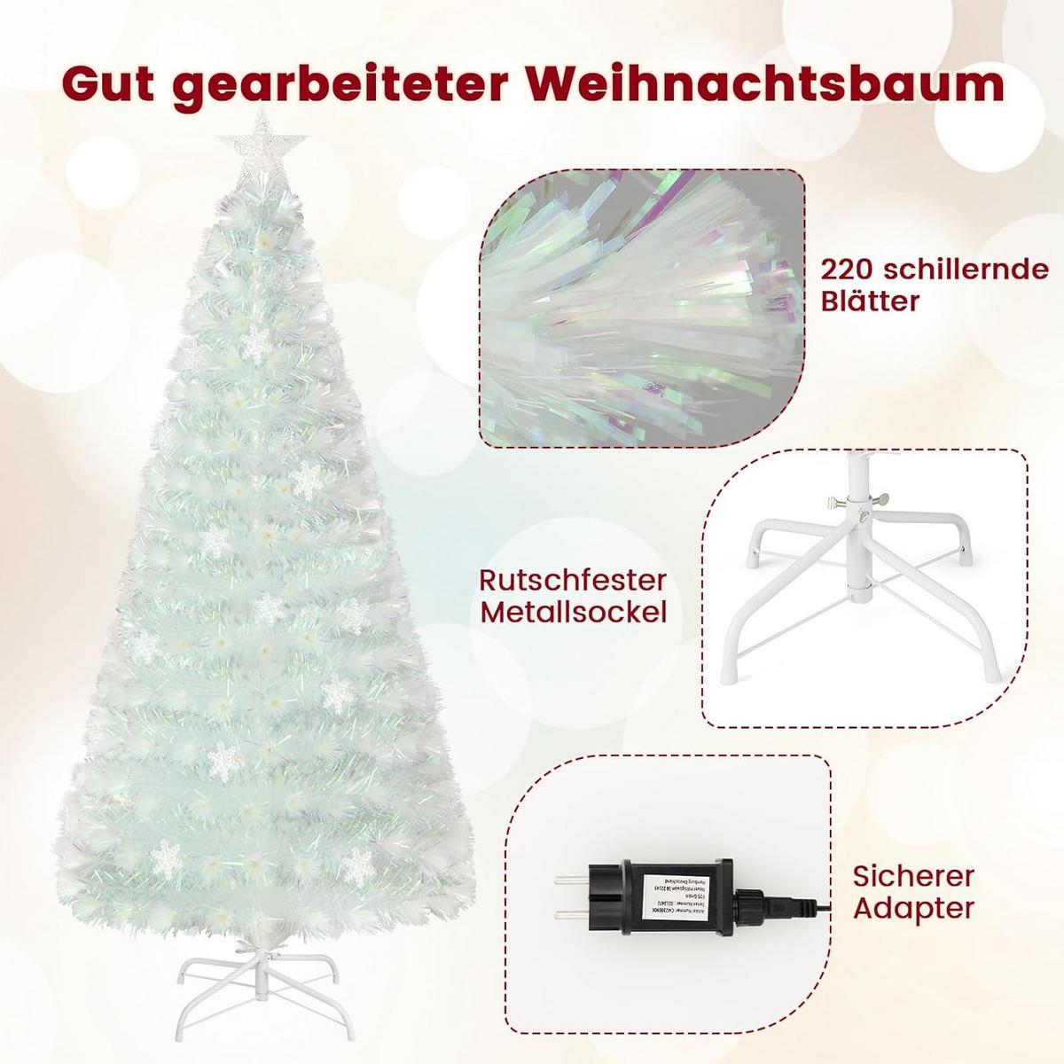 TANNENBAUM Weiß - Weiß, Kunststoff (180cm) - COSTWAY