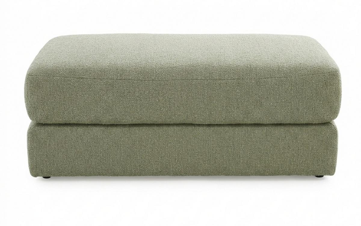 POLSTERHOCKER Federkern B124/T60/H40 cm Flachgewebe-Bezug Hellgrün / 15253 - Schwarz/Hellgrün, Kunststoff/Textil (124/40/60cm) - luma-home