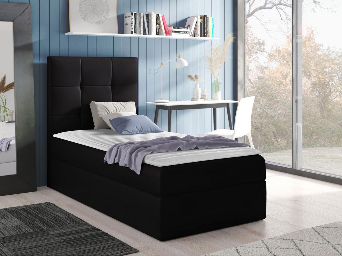 BOXBETT Mini 2, Seite zum Öffnen des Bettkastens: Links - H3 - Schwarz, Holz (80/200cm) - MIRJAN24