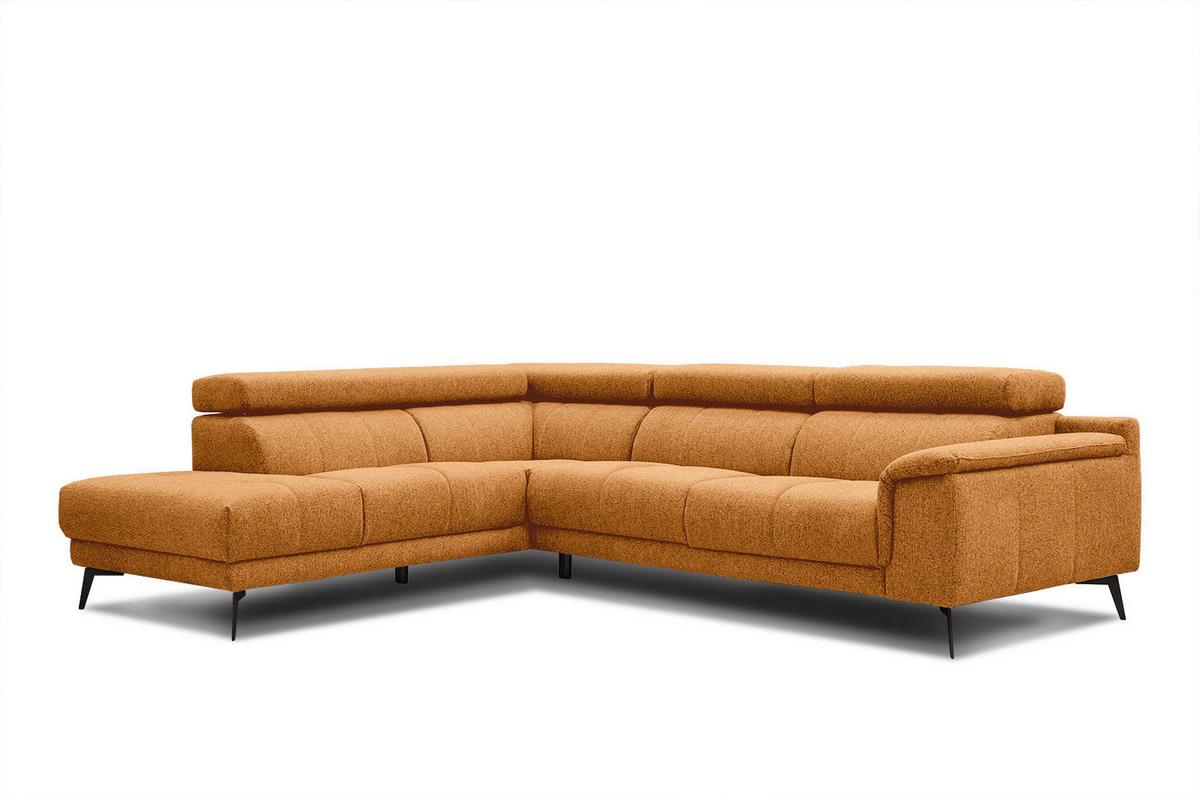 ECKSOFA FIERO 5-Sitzer, orange - Schwarz/Orange, Holzwerkstoff/Textil (158/269cm) - Wozimo