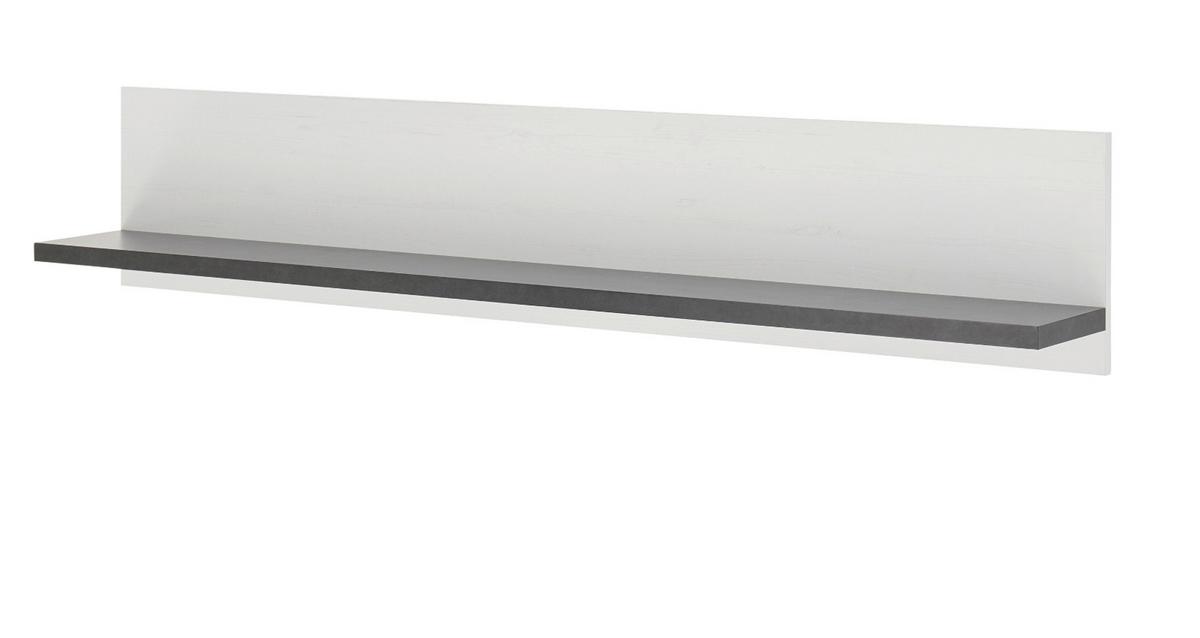 KÜCHENREGAL weiß Pinie, anthrazit Landhaus, Küche Wandregal 160 x 30 cm - Anthrazit/Weiß, Holzwerkstoff (160/30/22cm) - Furn.Design