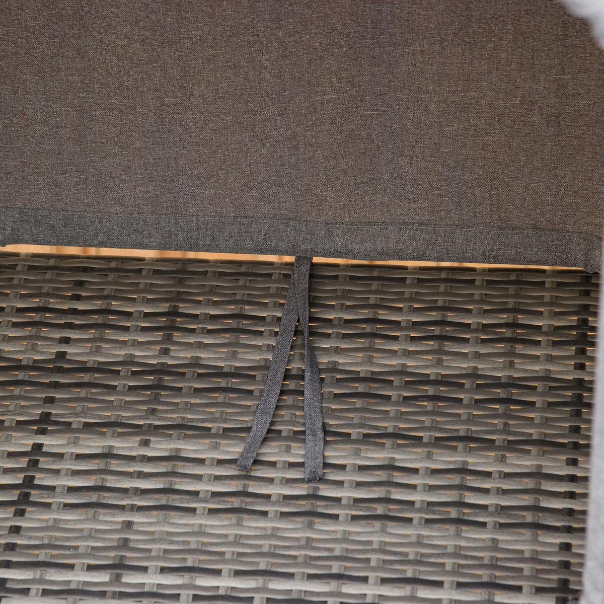 SONNENLIEGE aus Polyrattan, Grau - Grau, Metall (65/40/195cm) - Outsunny