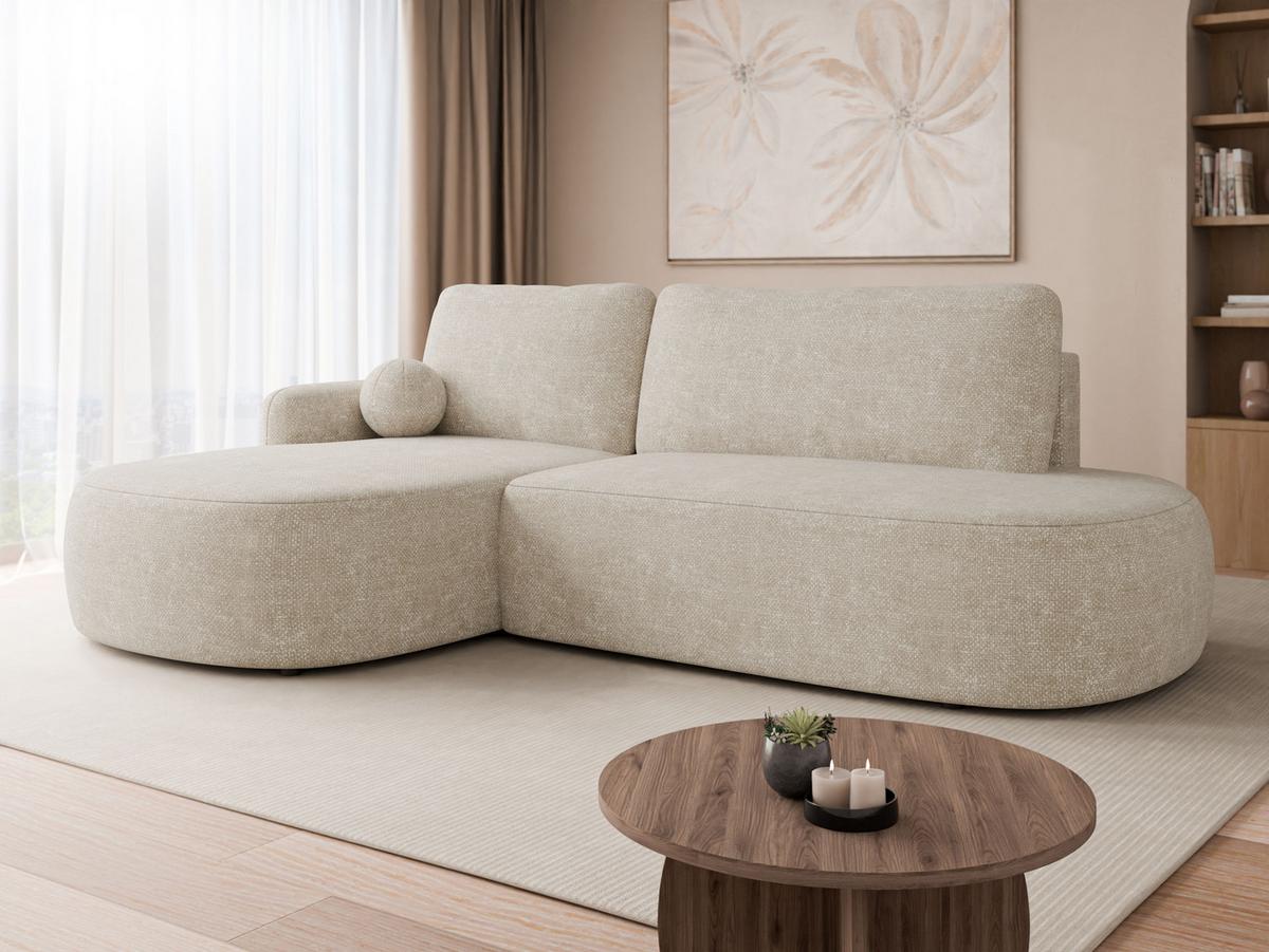 ECKSOFA Loridu O Premium, Seite: Links - Beige/Schwarz, Holz/Kunststoff (274/174cm) - MIRJAN24