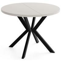 ESSTISCH Valeo runder ausziehbarer, Kaschmir Beige Grau 120-200/120/76 cm - Kaschmir/Beige, Holzwerkstoff/Metall (120/200/76cm) - WFL GROUP