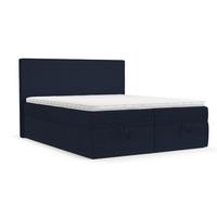 BOXBETT Velma 180/200 cm Marineblau im Riva Stoff - Schwarz/Dunkelblau, Holz/Holzwerkstoff (180/200cm) - AltaBeds