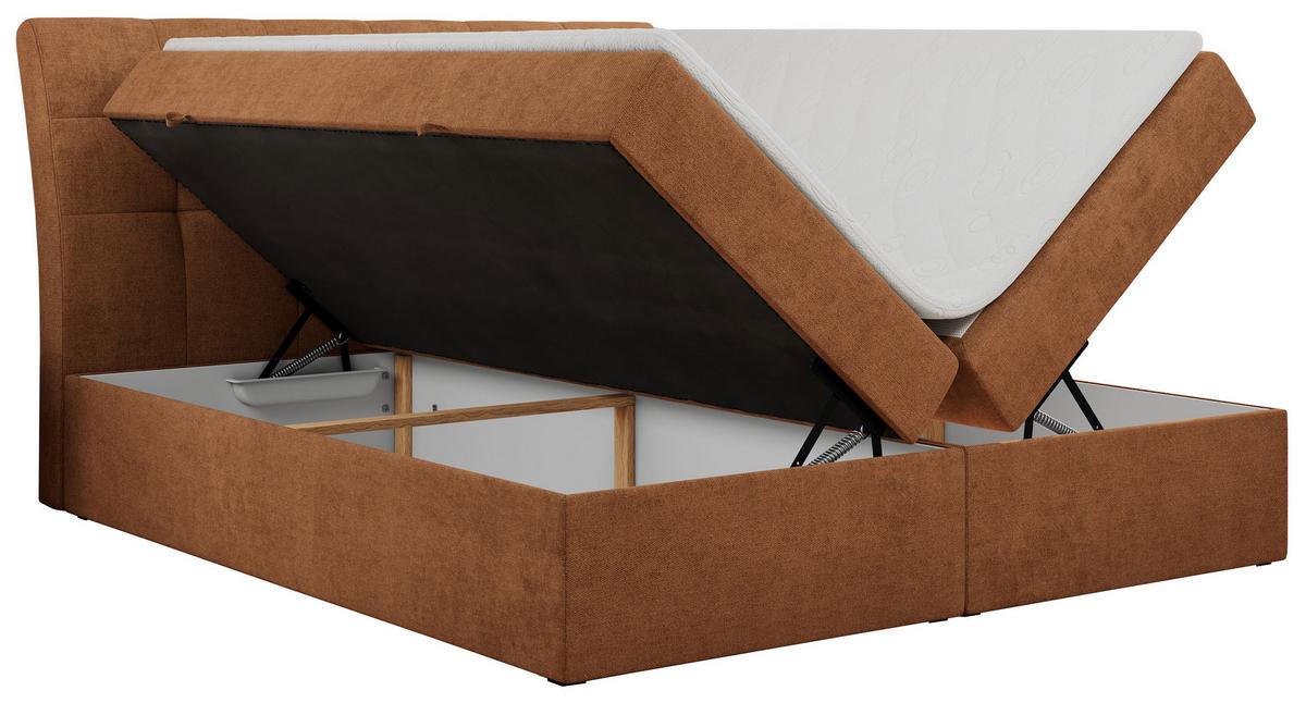 BOXBETT DIEGOS 200/200 Orange Struktur - H3 - Orange, Holz/Textil (200/200cm) - MKS
