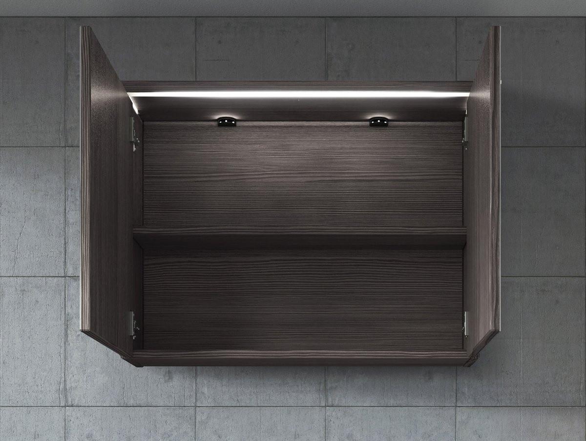 SPIEGELSCHRANK Paso Grau Eiche - 80 x 20 x 60 cm - Eichefarben/Grau, Holz (80/60/20cm) - Badplaats