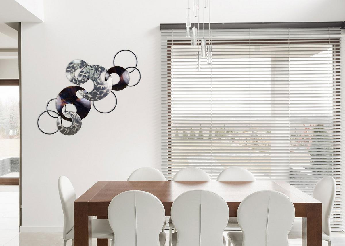 WANDDEKO Silber 106/56 cm - Silberfarben/Braun, Metall (1.92/56/8cm) - KUNSTLOFT