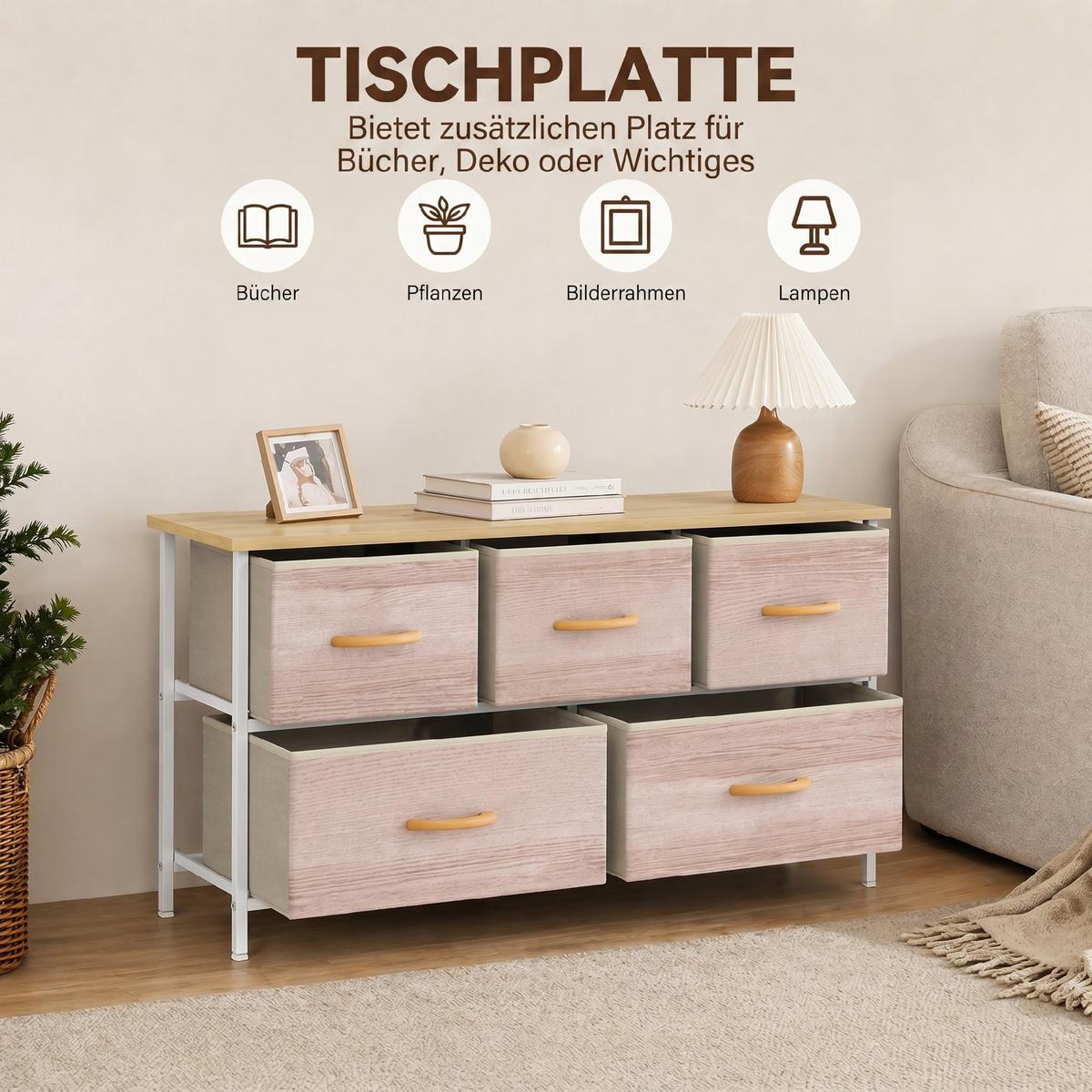 KOMMODE Spanplatte Polyester Weiß - Weiß, Holzwerkstoff (30/51.5/100cm) - HOMCOM