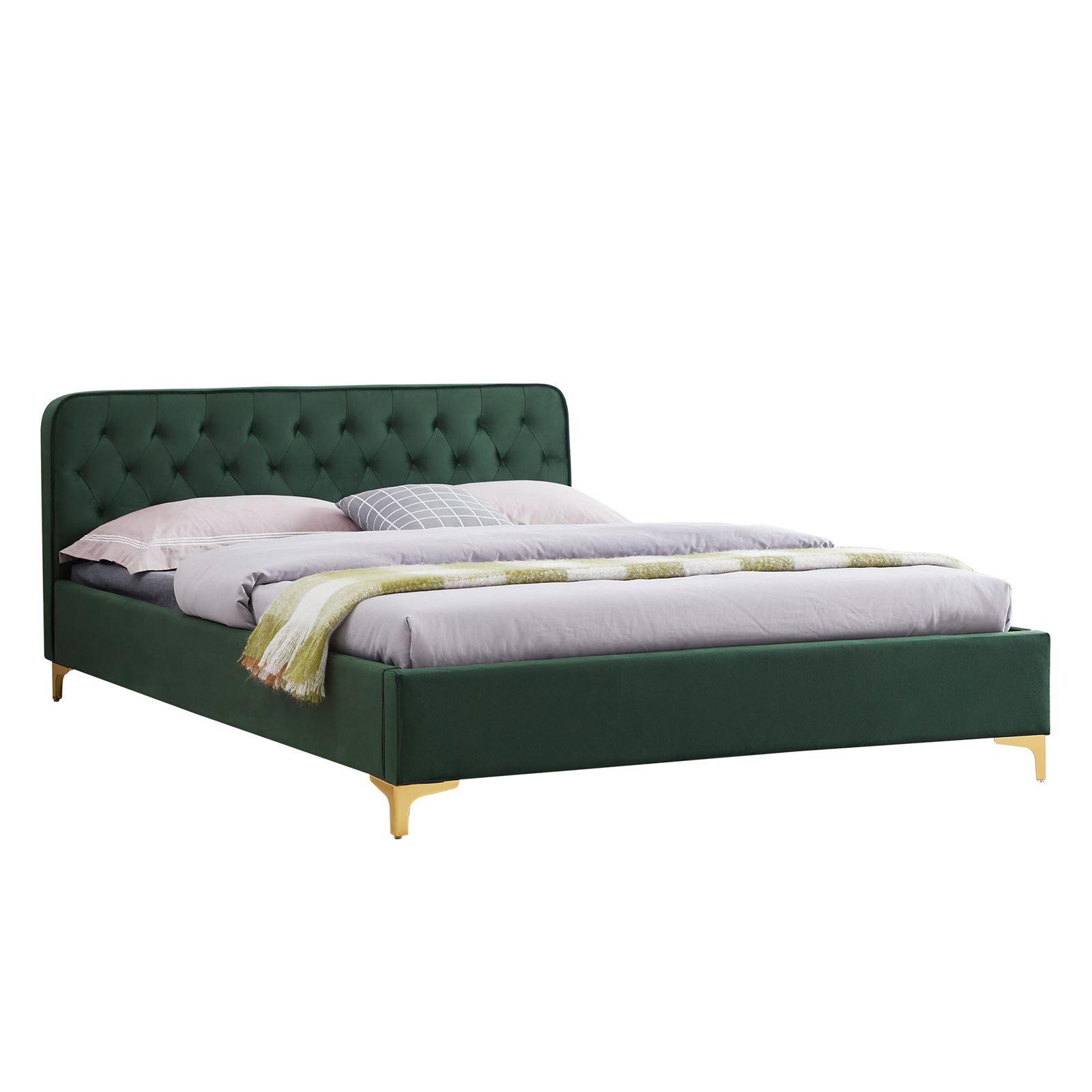 POLSTERBETT GLAMOUR 140x200 cm grün - Grün, Textil (140/200cm) - CARO-Möbel