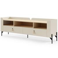 LOWBOARD Sorella mit 2 Schubladen 160 cm, für Jugendzimmer, Macadamia + Eiche Mavelie - Eichefarben/Beige, Leder/Holzwerkstoff (160/55/42cm) - Beautysofa