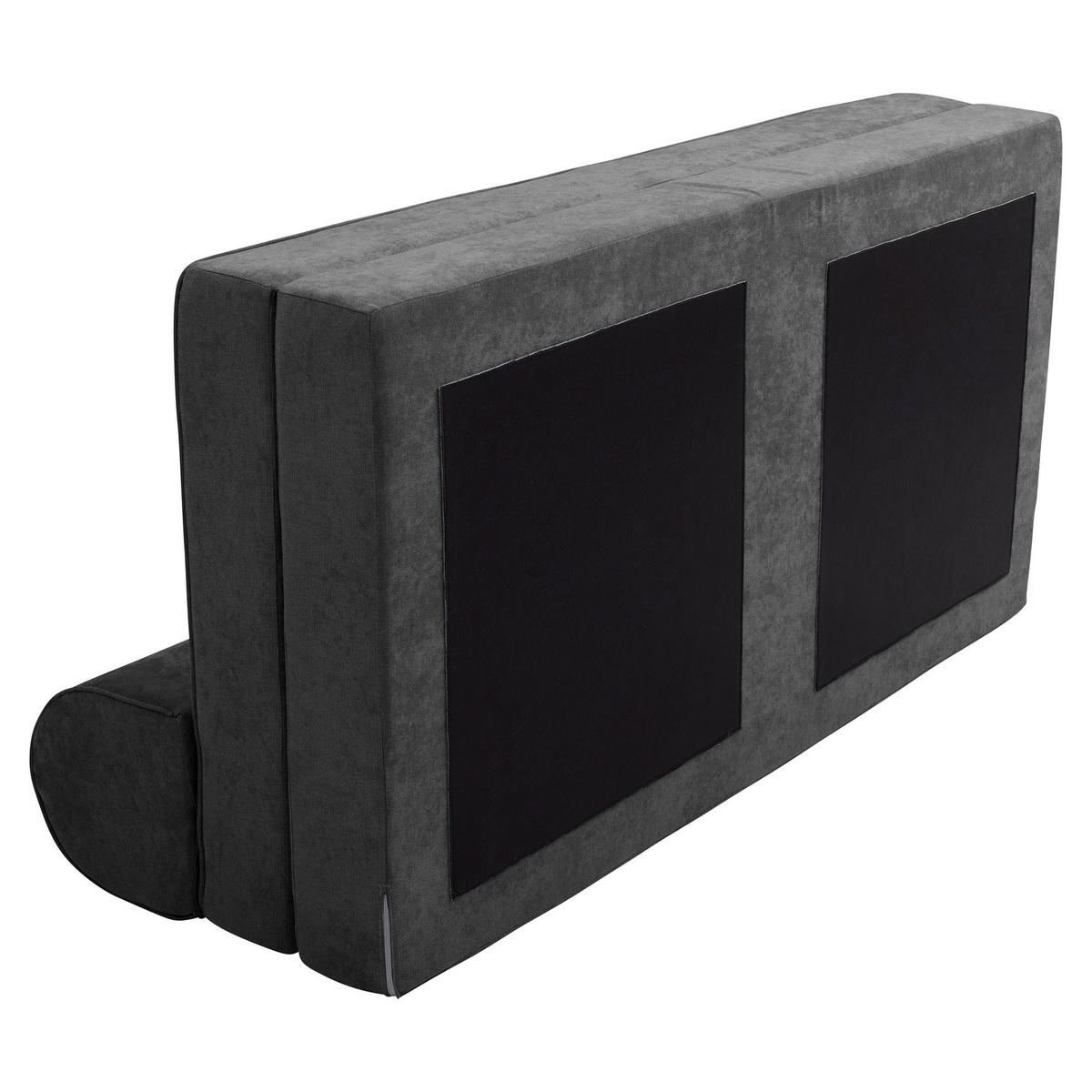 FALTSOFA Katusha Flachgewebe anthrazit - Anthrazit, Kunststoff (80/57/160cm) - 58aufmkessel