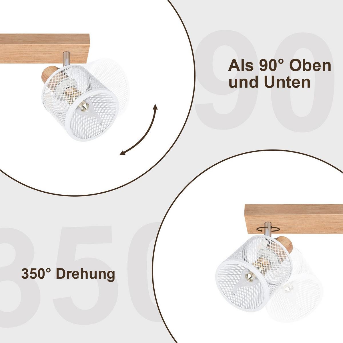 DECKENSTRAHLER Gisela 4-flammig 60/10/14 cm - Weiß, Metall (60/10/14cm) - Nettlife