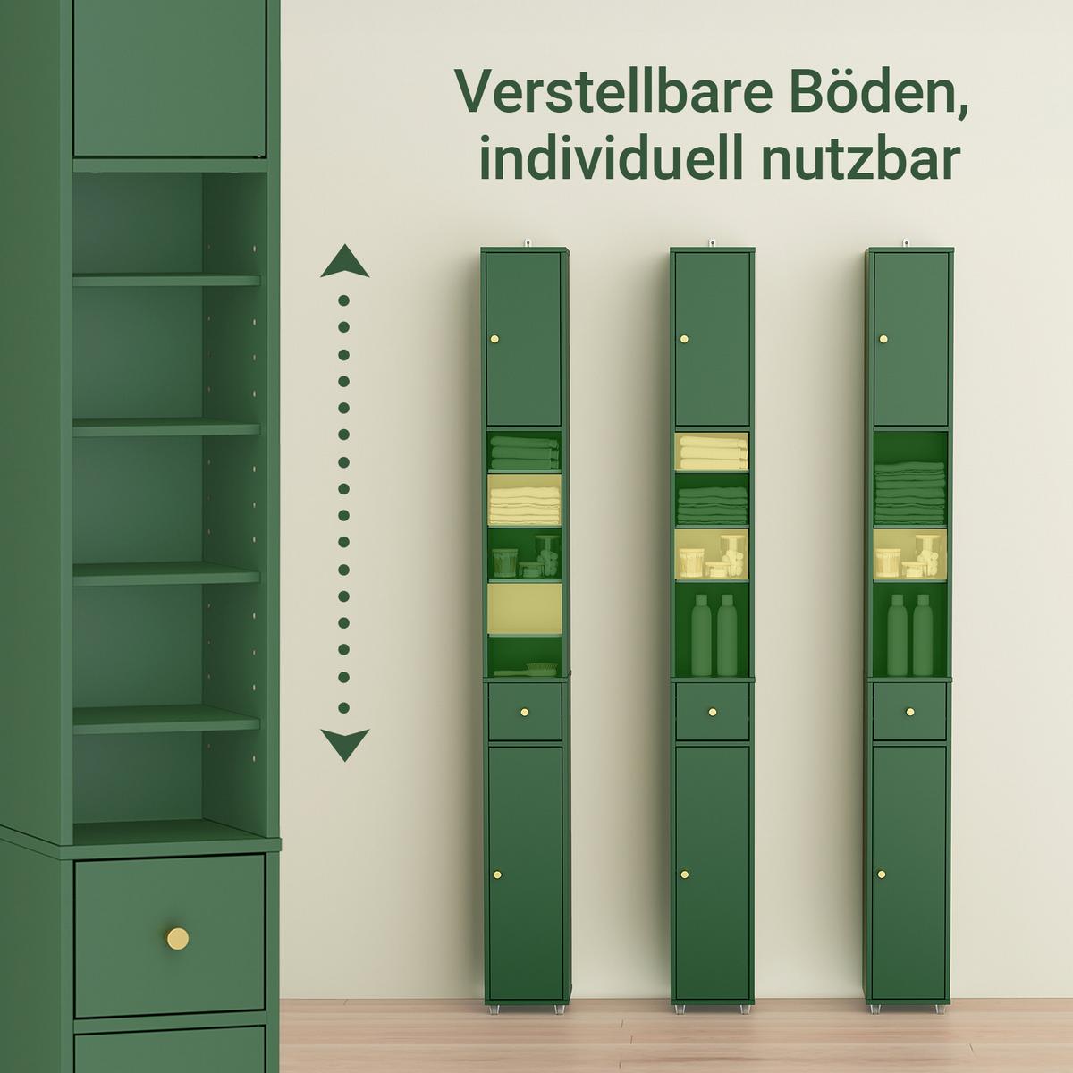 HOCHSCHRANK schmal Grün - Grün, Holzwerkstoff (20/180/20cm) - SoBuy